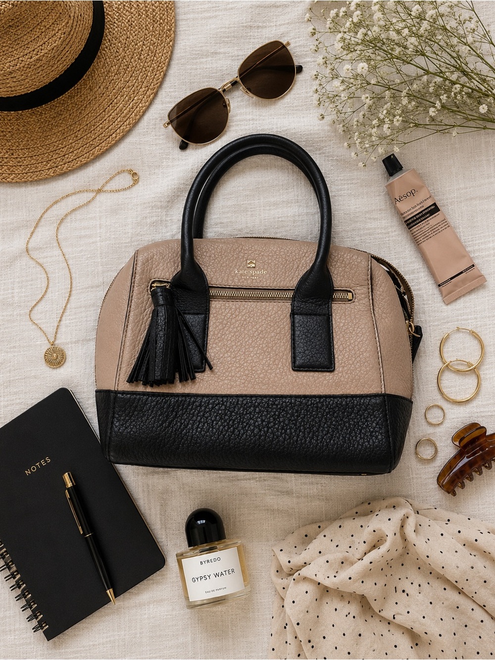 Kate Spade Two-Tone Black and Tan Satchel
